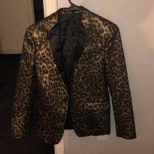 cheetah print asos blazer